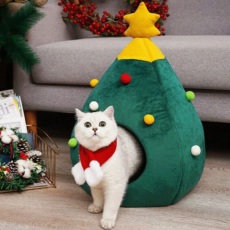 Christmas tree house for cat