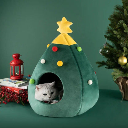 Christmas tree house for cat